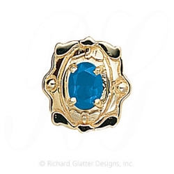 GS386 BT - 14 Karat Gold Blue Topaz Slide 